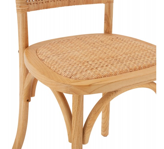 ΚΑΡΕΚΛΑ ΞΥΛΙΝΗ LIBERTY ΜΕ ΠΛΕΞΗ RATTAN ΣΕ ΦΥΣΙΚΗ ΑΠΟΧΡΩΣΗ HM8752.01 49x54x89 εκ.