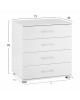 ΣΥΡΤΑΡΙΕΡΑ ΜΕΛΑΜΙΝΗΣ BRIANA HM2204.05 ME 4 ΣΥΡΤΑΡΙΑ ΛΕΥΚΗ 75x40x83Y εκ.