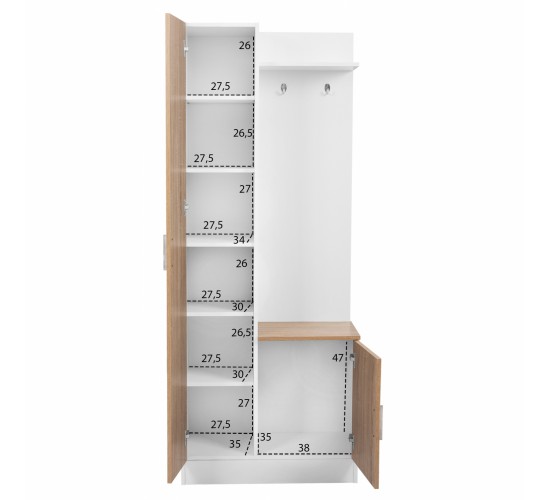 ΕΠΙΠΛΟ ΕΙΣΟΔΟΥ ΜΕ ΚΑΘΡΕΠΤΗ JANICE HM2264 SONAMA ΛΕΥΚΟ 70x37x181 εκ.