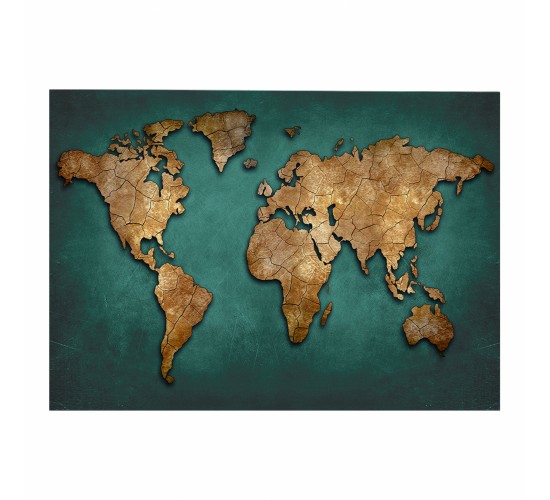 ΠΙΝΑΚΑΣ ΚΑΜΒΑΣ WORLD MAP HM7197.01 100X3X70 εκ.