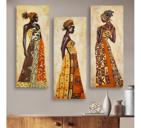 ΠΙΝΑΚΑΣ ΤΡΙΠΤΥΧΟ MDF AFRICAN STYLE WOMEN HM7204.03 60X0,3X50 εκ.