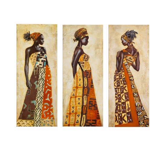 ΠΙΝΑΚΑΣ ΤΡΙΠΤΥΧΟ MDF AFRICAN STYLE WOMEN HM7204.03 60X0,3X50 εκ.