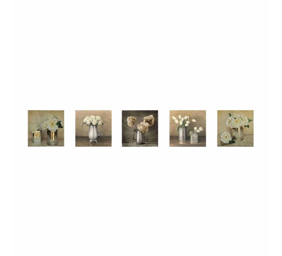 ΠΙΝΑΚΑΣ ΠΕΝΤΑΠΤΥΧΟ MDF ROMANTIC FLOWERS HM7205.02 75X0,3X15 εκ.