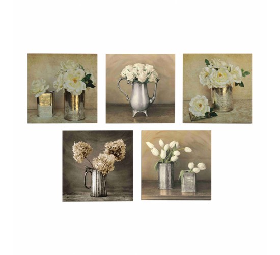 ΠΙΝΑΚΑΣ ΠΕΝΤΑΠΤΥΧΟ MDF ROMANTIC FLOWERS HM7205.02 75X0,3X15 εκ.