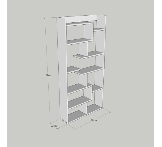 ΒΙΒΛΙΟΘΗΚΗ GRETEL ΛΕΥΚΗ 90x22x182 εκ. HM8865.01