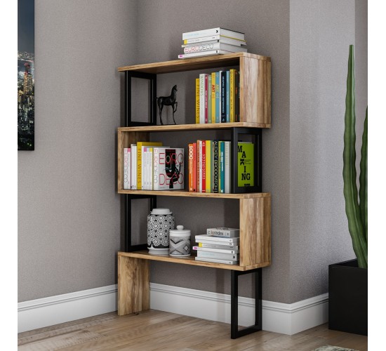 ΒΙΒΛΙΟΘΗΚΗ INGRID ΚΑΡΥΔΙ ΜΕ ΜΑΥΡΟ ΣΚΕΛΕΤΟ HM8867.01 80x22x128 εκ.