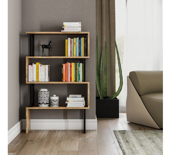 ΒΙΒΛΙΟΘΗΚΗ INGRID ΚΑΡΥΔΙ ΜΕ ΜΑΥΡΟ ΣΚΕΛΕΤΟ HM8867.01 80x22x128 εκ.