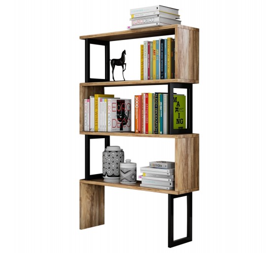 ΒΙΒΛΙΟΘΗΚΗ INGRID ΚΑΡΥΔΙ ΜΕ ΜΑΥΡΟ ΣΚΕΛΕΤΟ HM8867.01 80x22x128 εκ.