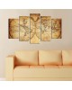 ΠΕΝΤΑΠΤΥΧΟΣ ΠΙΝΑΚΑΣ MDF VINTAGE WORLD MAP HM7206.06 100X60x0,3 εκ.