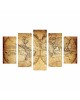 ΠΕΝΤΑΠΤΥΧΟΣ ΠΙΝΑΚΑΣ MDF VINTAGE WORLD MAP HM7206.06 100X60x0,3 εκ.