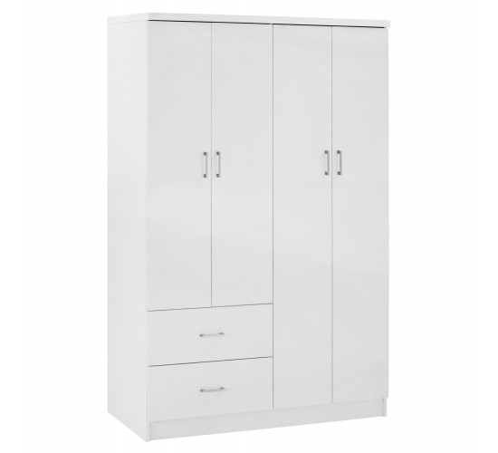 ΝΤΟΥΛΑΠΑ 4ΦΥΛΛΗ ME 2 ΣΥΡΤΑΡΙΑ BLAKELY HM339.05 ΛΕΥΚΗ 120Χ42,5Χ180,5 εκ. 4φυλλη