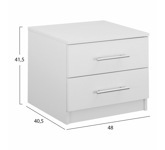ΚΟΜΟΔΙΝΟ ΜΕΛΑΜΙΝΗΣ CHELSEA HM2220.05 ΛΕΥΚΟ 48x40,5x41,5 εκ.