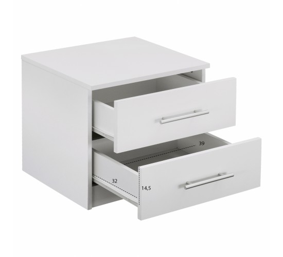 ΚΟΜΟΔΙΝΟ ΜΕΛΑΜΙΝΗΣ CHELSEA HM2220.05 ΛΕΥΚΟ 48x40,5x41,5 εκ.