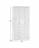 ΝΤΟΥΛΑΠΑ 3ΦΥΛΛΗ ME 2 ΣΥΡΤΑΡΙΑ CAESAR HM340.05 ΛΕΥΚΗ 89x42,5x181 εκ. 3φυλλη