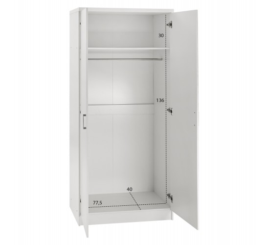ΝΤΟΥΛΑΠΑ 2ΦΥΛΛΗ JENNA ΛΕΥΚΗ HM368.05 80x43x181 εκ. 2φυλλη