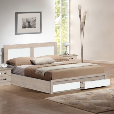 ΚΡΕΒΑΤΙ CAPRI HM312.06 ΜΕ 2 ΣΥΡΤΑΡΙΑ SONAMA ΛΕΥΚΟ ΓΙΑ ΣΤΡΩΜΑ 150x200 εκ. Διπλό