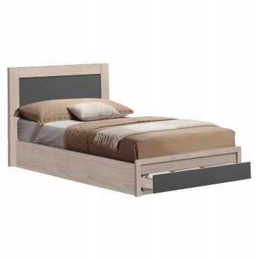 ΚΡΕΒΑΤΙ MELANY HM323.04 ΜΕ 1 ΣΥΡΤΑΡΙ SONΟMA ΓΚΡΙ ΓΙΑ ΣΤΡΩΜΑ 110Χ190 εκ. Ημίδιπλο