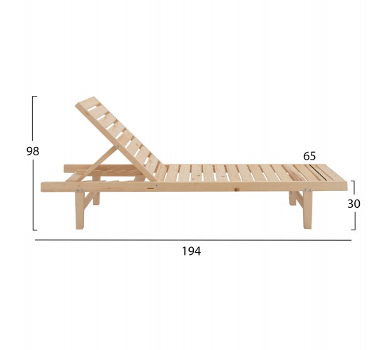 ΞΑΠΛΩΣΤΡΑ ΕΠΑΓΓΕΛΜΑΤΙΚΗ JULES HM11431.03 ΦΥΣΙΚΗ ΑΠΟ ΞΥΛΟ ΕΛΑΤΗΣ 72x196x29-84 εκ.