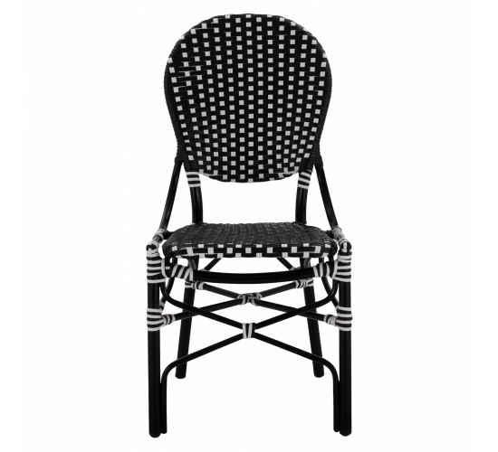 ΚΑΡΕΚΛΑ ΑΛΟΥΜΙΝΙΟΥ BAMBOO LOOK ΜΕ WICKER ΜΑΥΡΟ ΛΕΥΚΟ HM5792.02 46x60x96 εκ.