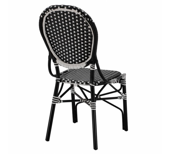 ΚΑΡΕΚΛΑ ΑΛΟΥΜΙΝΙΟΥ BAMBOO LOOK ΜΕ WICKER ΜΑΥΡΟ ΛΕΥΚΟ HM5792.02 46x60x96 εκ.