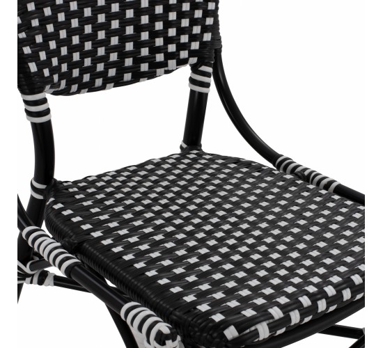 ΚΑΡΕΚΛΑ ΑΛΟΥΜΙΝΙΟΥ BAMBOO LOOK ΜΕ WICKER ΜΑΥΡΟ ΛΕΥΚΟ HM5792.02 46x60x96 εκ.