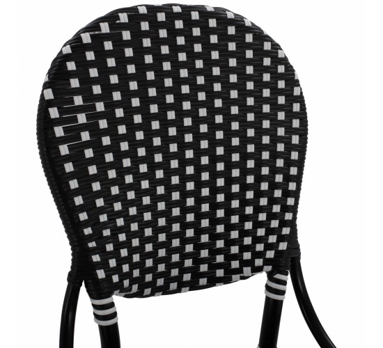 ΚΑΡΕΚΛΑ ΑΛΟΥΜΙΝΙΟΥ BAMBOO LOOK ΜΕ WICKER ΜΑΥΡΟ ΛΕΥΚΟ HM5792.02 46x60x96 εκ.