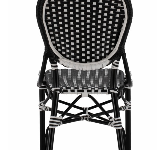 ΚΑΡΕΚΛΑ ΑΛΟΥΜΙΝΙΟΥ BAMBOO LOOK ΜΕ WICKER ΜΑΥΡΟ ΛΕΥΚΟ HM5792.02 46x60x96 εκ.