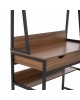 ΓΡΑΦΕΙΟ ΜΕ ΒΙΒΛΙΟΘΗΚΗ TANAYA HM2390.12 ΜΕΛΑΜΙΝΗ ΚΑΡΥΔΙ-ΜΑΥΡΟΣ ΜΕΤΑΛΛ.ΣΚΕΛΕΤΟΣ 100x48x139Y