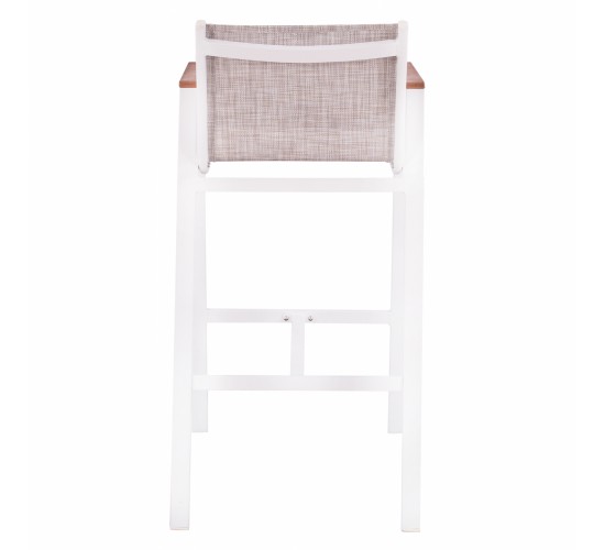ΣΚΑΜΠΟ ΜΠΑΡ ΑΛΟΥΜΙΝΙΟΥ ΛΕΥΚΟ ΜΕ POLYWOOD 52 x 58 x 108 εκ. HM5790.01