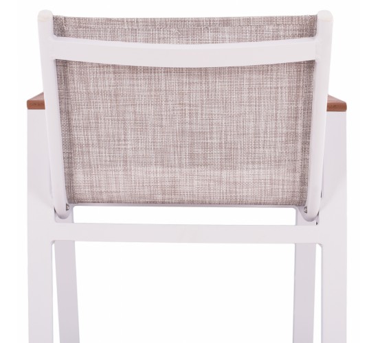 ΣΚΑΜΠΟ ΜΠΑΡ ΑΛΟΥΜΙΝΙΟΥ ΛΕΥΚΟ ΜΕ POLYWOOD 52 x 58 x 108 εκ. HM5790.01