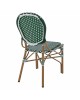 ΚΑΡΕΚΛΑ ΑΛΟΥΜΙΝΙΟΥ BAMBOO LOOK ΜΕ WICKER ΠΡΑΣΙΝΟ ΛΕΥΚΟ HM5792.01 47x55x98 εκ.