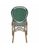 ΚΑΡΕΚΛΑ ΑΛΟΥΜΙΝΙΟΥ BAMBOO LOOK ΜΕ WICKER ΠΡΑΣΙΝΟ ΛΕΥΚΟ HM5792.01 47x55x98 εκ.