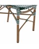 ΚΑΡΕΚΛΑ ΑΛΟΥΜΙΝΙΟΥ BAMBOO LOOK ΜΕ WICKER ΠΡΑΣΙΝΟ ΛΕΥΚΟ HM5792.01 47x55x98 εκ.