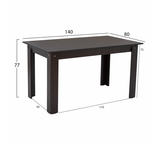 ΤΡΑΠΕΖΙ ΚΟΥΖΙΝΑΣ KELVIN 140x80x77Υεκ. WENGE HM2429.02