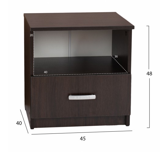ΚΟΜΟΔΙΝΟ ΜΕ ΣΥΡΤΑΡΙ ADLER WENGE HM2431.02 45X40X48Yεκ.