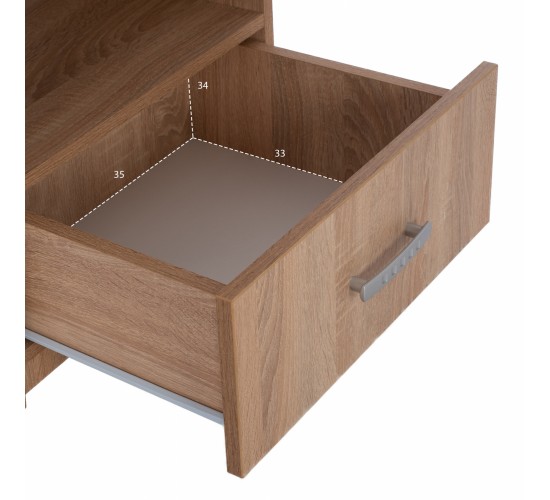 ΚΟΜΟΔΙΝΟ ΜΕ ΣΥΡΤΑΡΙ ADLER SONAMA OAK HM2431.01 45x40x48 εκ.