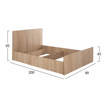 ΚΡΕΒΑΤΙ ADLER ΜΟΝΟ 90X200 SONAMA OAK HM2433.01 Μονό