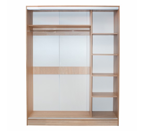 ΝΤΟΥΛΑΠΑ 2ΦΥΛΛΗ 180X60X210Υεκ. ΣΥΡΟΜΕΝΗ ΜΕ ΚΑΘΡΕΠΤΗ SONAMA OAK HM2437 2φυλλη