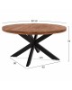 ΤΡΑΠΕΖΙ ΣΤΡΟΓΓΥΛΟ LEVINHO 6εκ.ΠΑΧΟΣ ΜΑΣΙΦ ΞΥΛΟ MANGO HM8485.11 Φ150x78Υ εκ.
