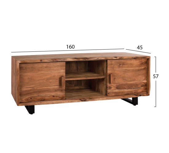ΕΠΙΠΛΟ TV HM8185.11 NICOLE ΑΠΟ ΜΑΣΙΦ ΞΥΛΟ ΑΚΑΚΙΑΣ ΦΥΣΙΚΟ 160x45x57Υεκ.