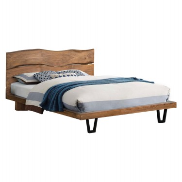 ΚΡΕΒΑΤΙ NICOLE HM8218.11 ΑΠΟ ΜΑΣΙΦ ΞΥΛΟ ΑΚΑΚΙΑΣ 212,5x180x106εκ. ΓΙΑ ΣΤΡΩΜΑ 160Χ200 Υπέρδιπλο