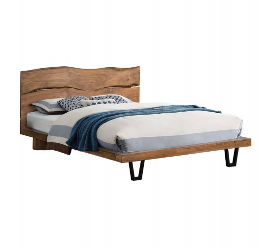 ΚΡΕΒΑΤΙ NICOLE HM8218.11 ΑΠΟ ΜΑΣΙΦ ΞΥΛΟ ΑΚΑΚΙΑΣ 212,5x180x106εκ. ΓΙΑ ΣΤΡΩΜΑ 160Χ200 Υπέρδιπλο