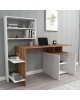 ΓΡΑΦΕΙΟ ΜΕ ΒΙΒΛΙΟΘΗΚΗ ROCHELL ΜΕΛΑΜΙΝΗ OLIVE GREY ΛΕΥΚΟ 146,3x55x128,8Υεκ.HM8886.11