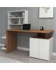 ΓΡΑΦΕΙΟ ΜΕ ΒΙΒΛΙΟΘΗΚΗ ROCHELL ΜΕΛΑΜΙΝΗ OLIVE GREY ΛΕΥΚΟ 146,3x55x128,8Υεκ.HM8886.11