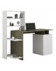 ΓΡΑΦΕΙΟ ΜΕ ΒΙΒΛΙΟΘΗΚΗ ROCHELL ΜΕΛΑΜΙΝΗ OLIVE GREY ΛΕΥΚΟ 146,3x55x128,8Υεκ.HM8886.11