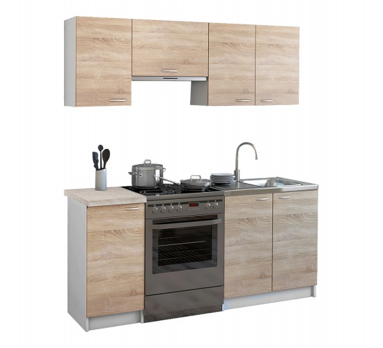 ΣΥΝΘΕΣΗ ΚΟΥΖΙΝΑΣ MAURICE ΜΕΛΑΜΙΝΗ SONAMA-ΛΕΥΚΟ HM2441 180x29,2-46εκ.