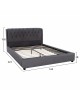 ΚΡΕΒΑΤΙ ODALYS 150X200 ΒΕΛΟΥΔΟ ΥΦΑΣΜΑ ΓΚΡΙ HM549.11 164x223x100 εκ. Διπλό