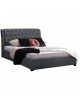 ΚΡΕΒΑΤΙ ODALYS 150X200 ΒΕΛΟΥΔΟ ΥΦΑΣΜΑ ΓΚΡΙ HM549.11 164x223x100 εκ. Διπλό