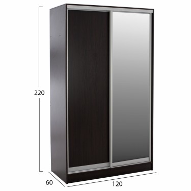 ΝΤΟΥΛΑΠΑ ΣΥΡΟΜΕΝΗ ADLER ΣΥΡΟΜΕΝΗ ΜΕΛΑΜΙΝΗΣ 120x60x220Υεκ. ΔΙΦΥΛΛΗ WENGE ΜΕ ΚΑΘΡΕΠΤΗ HM2460.02 2φυλλη