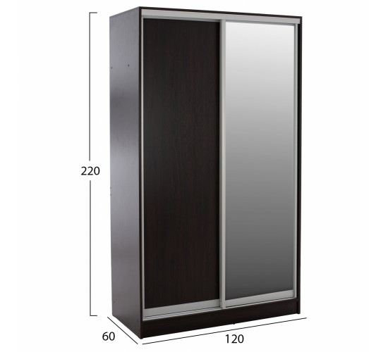 ΝΤΟΥΛΑΠΑ ΣΥΡΟΜΕΝΗ ADLER ΣΥΡΟΜΕΝΗ ΜΕΛΑΜΙΝΗΣ 120x60x220Υεκ. ΔΙΦΥΛΛΗ WENGE ΜΕ ΚΑΘΡΕΠΤΗ HM2460.02 2φυλλη